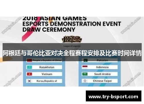 阿根廷与哥伦比亚对决全程赛程安排及比赛时间详情
