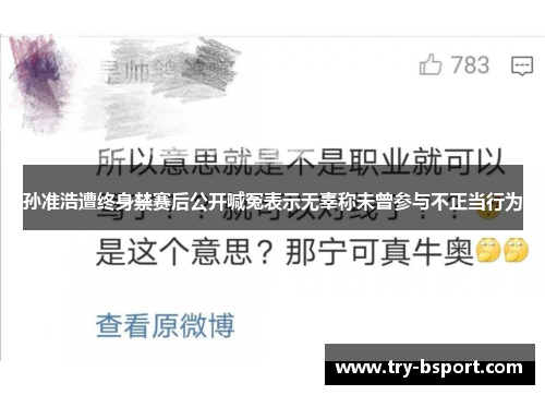孙准浩遭终身禁赛后公开喊冤表示无辜称未曾参与不正当行为 孙准浩遭终身禁赛后公开喊冤表示无辜称未曾参与不正当行为
